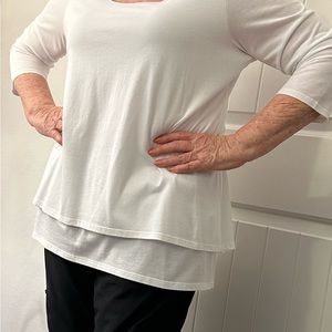 White tunic double layered top.  Size L